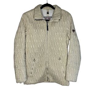 Post Card Ski Jacket Vintage Size 8 Ivory Quilted Vintage Apres‎ Ski Alpine